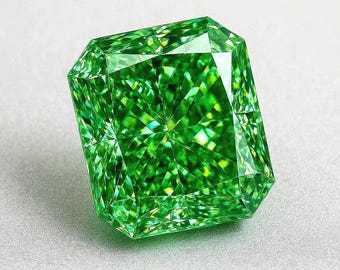 5 Carat Green Radiant Cut Diamond Loose Gemstone VVS1 for Jewelry Making