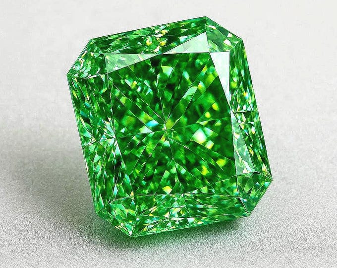 5 Carat Green Radiant Cut Diamond Loose Gemstone VVS1 for Jewelry Making