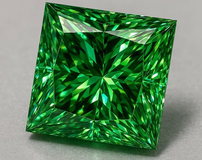 5 Carat Green Diamond Princess Cut Loose Gemstone VVS1 For Ring Making Jewelry Supply