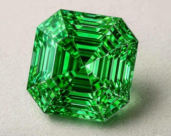 5 Carat Green Diamond Asscher Cut Loose Gemstone VVS1 For Ring Making Jewelry Supply