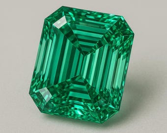 5 Carat Emerald Cut Green Diamond Loose Gemstone VVS1 for Jewelry Making