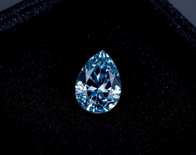 3 Carat Pear Shape Fancy Blue Diamond | Loose Gemstone.