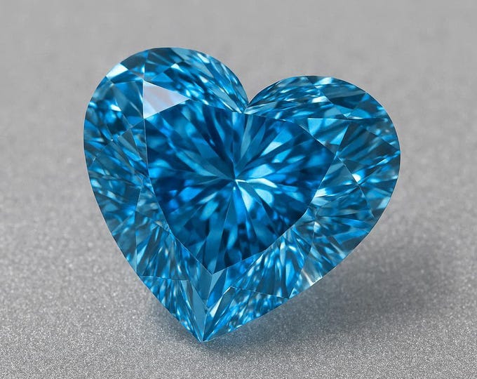 5 Carat Heart Cut Blue Diamond Loose Brilliant Sparkle Jewelry Making Gemstone