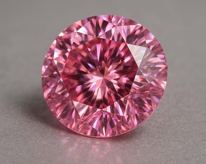 3 Carat Round Pink Diamond Loose Brilliant Cut Sparkling Jewelry Making Stone