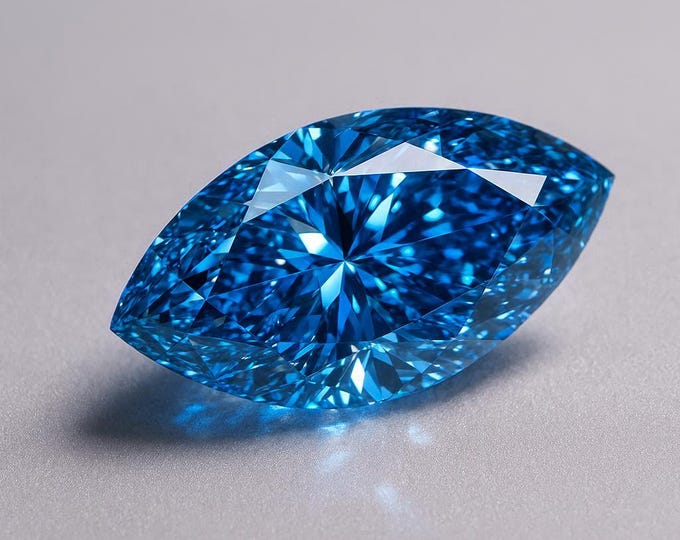 5 Carat Marquise Cut Blue Diamond Loose Brilliant Sparkle Jewelry Making Gemstone