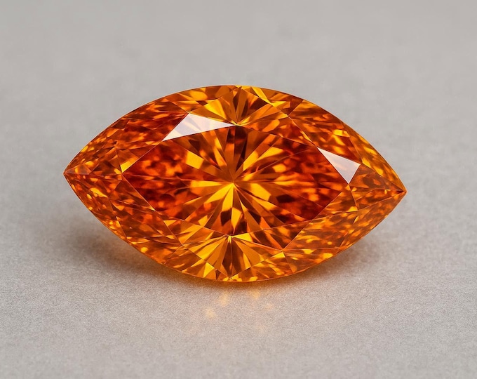 5 Carat Marquise Cut Orange Diamond Loose Brilliant Sparkle Jewelry Making Gemstone