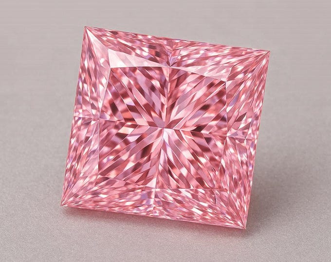 3 Carat Princess Cut Pink Diamond Loose Modern Sparkle Jewelry Making Stone