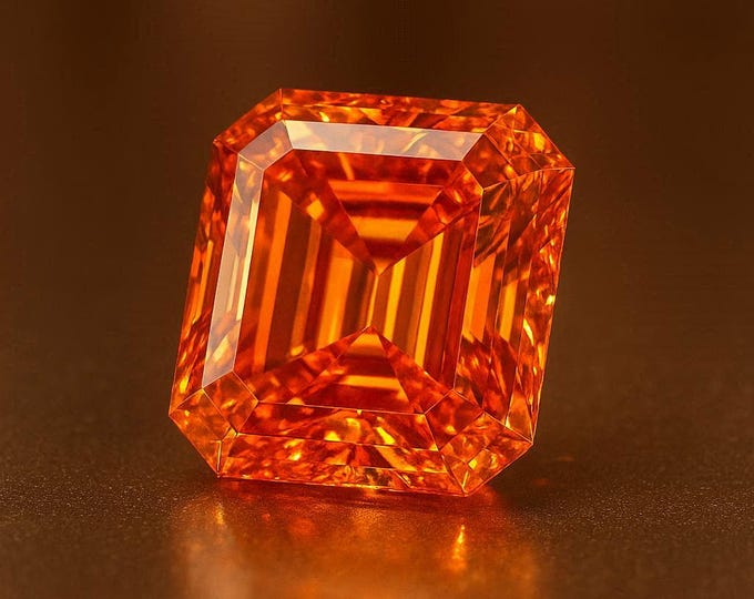 5 Carat Emerald Cut Orange Diamond Loose Brilliant Sparkle Jewelry Making Gemstone
