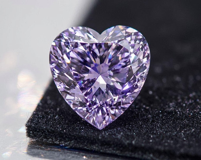 5 Carat Heart Cut Purple Daimond Loose Brilliant Sparkle Jewellery Making Gems Stone