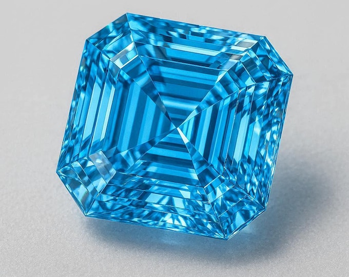 5 Carat Asscher Cut Blue Diamond Loose Brilliant Sparkle Jewelry Making Gemstone