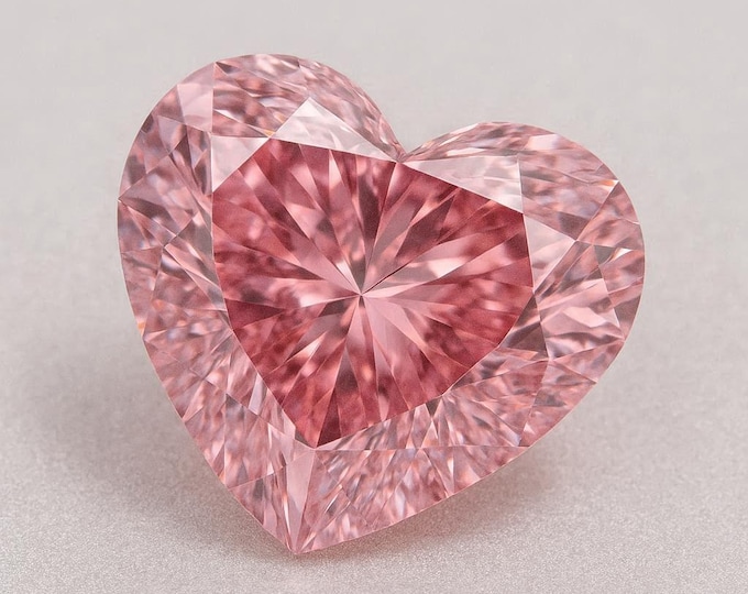 3 Carat Heart Shape Pink Diamond Loose Romantic Sparkle Jewelry Making Stone