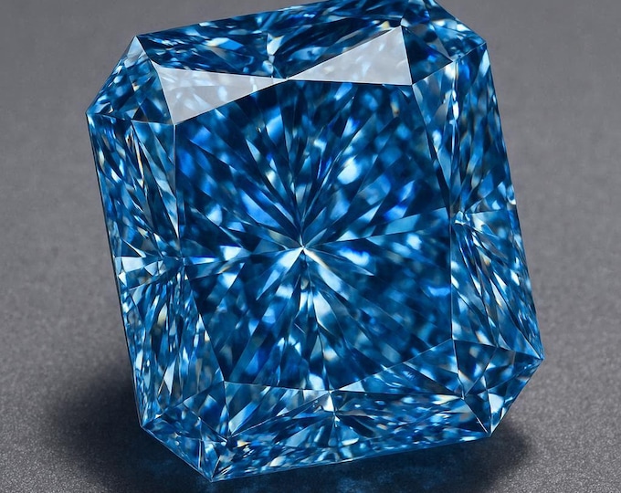 5 Carat Radiant Cut Blue Diamond Loose Brilliant Sparkle Jewelry Making Gemstone