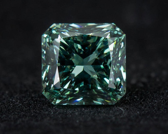 3 Carat Radiant Cut Green Diamond Loose Brilliant Sparkle Jewelry Making Stone