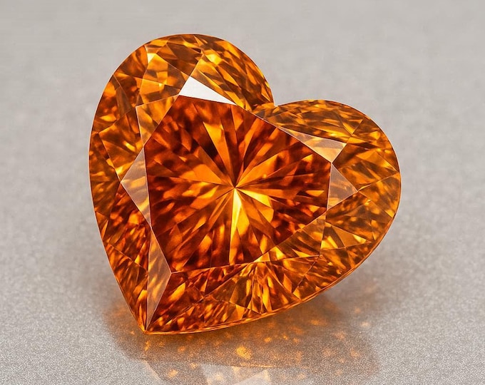 5 Carat Heart Cut Orange Diamond Loose Brilliant Sparkle Jewelry Making Gemstone