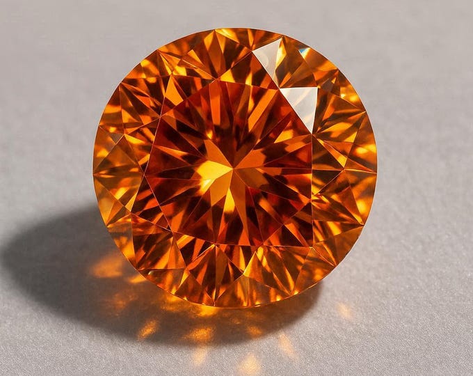 5 Carat Round Cut Orange Diamond Loose Brilliant Sparkle Jewelry Making Gemstone