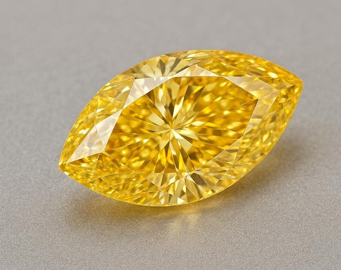 3 Carat Marquise Cut Yellow Diamond Loose Elegant Sparkle Jewelry Making Stone