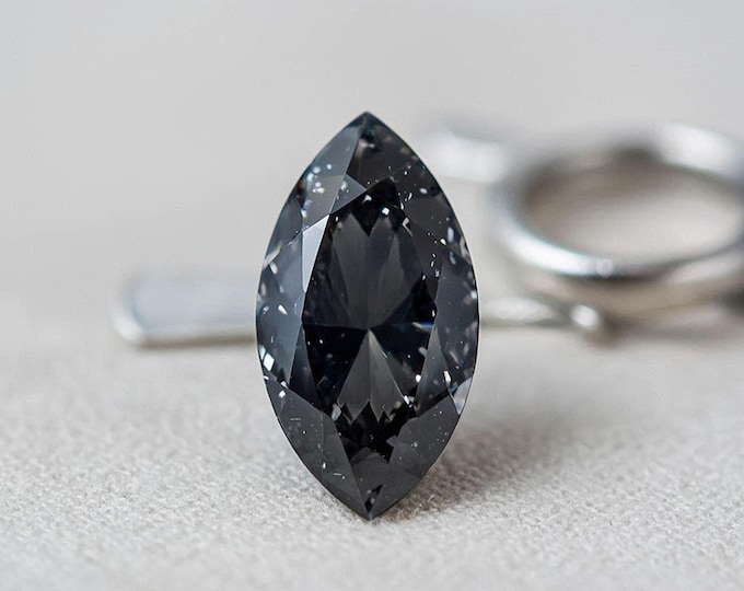 3 Carat Marquise Cut Black Diamond Loose Elegant Sparkle Jewelry Making Stone
