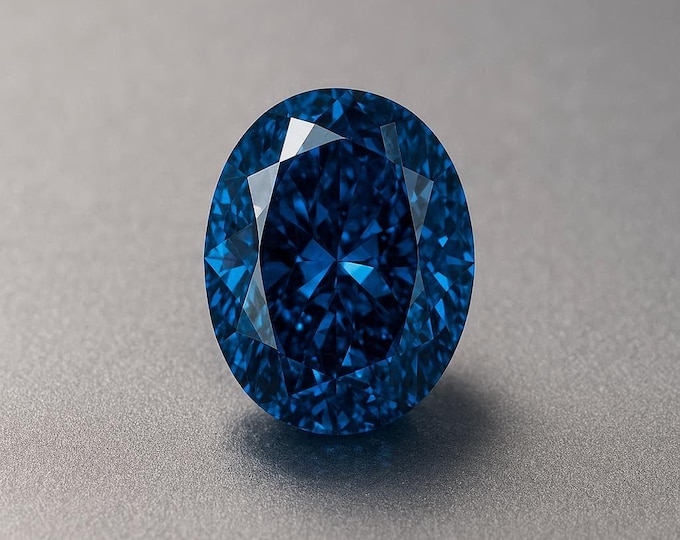 3 Carat Deep Blue Oval Cut Diamond | Loose Gemstone.