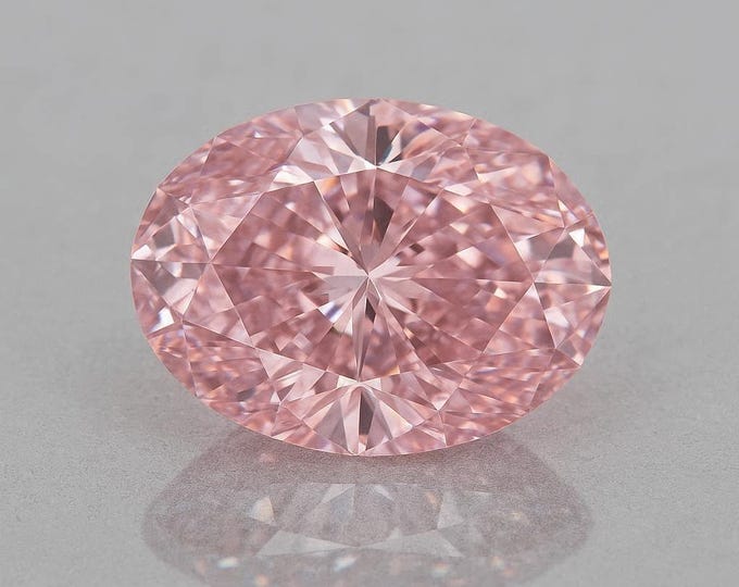 3 Carat Oval Fancy Pink Diamond Loose Gemstone, Cut for Jewelry Making