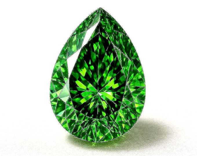 5 Carat Pear Cut Green Diamond Loose Gemstone VVS1 For Jewelry Making
