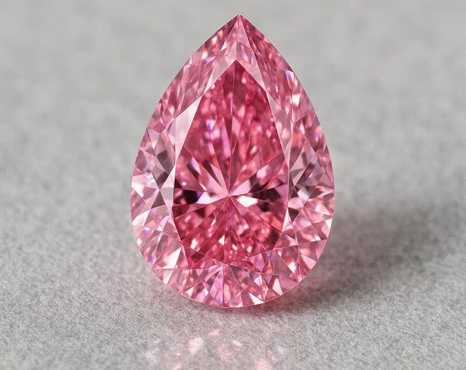 3 Carat Pear Cut Pink Diamond Loose Brilliant Sparkle Jewelry Making Stone