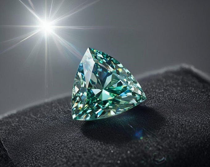 5 Carat Trillion Cut Green Diamond Loose Brilliant Sparkle Jewellery Making Gemstone