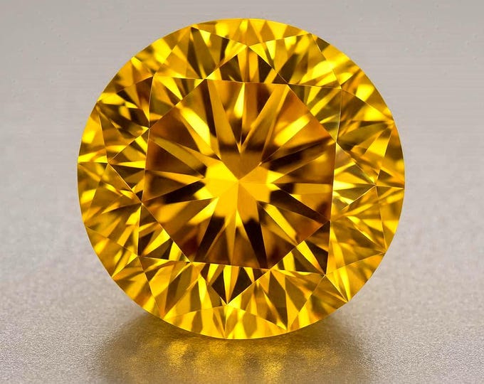5 Carat Round Yellow Diamond Loose Gemstone VVS1 Clarity for Jewelry Making.