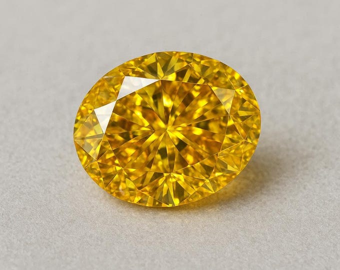 3 Carat Oval Yellow Diamond Loose Gemstone, Cut Sparkle Jewelry Making