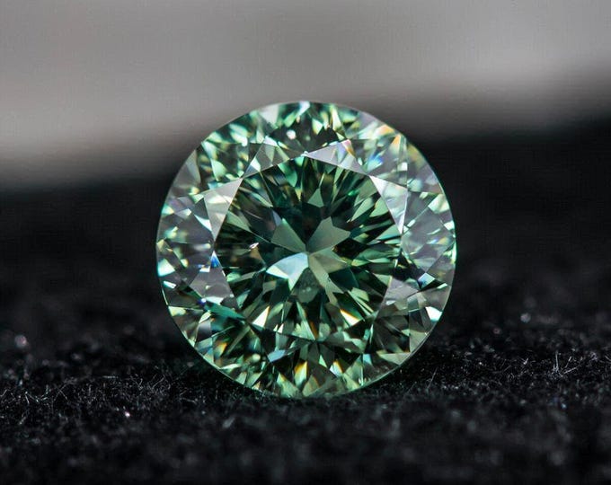 3 Carat Round Green Diamond Loose Brilliant Cut Sparkling Jewelry Making Stone