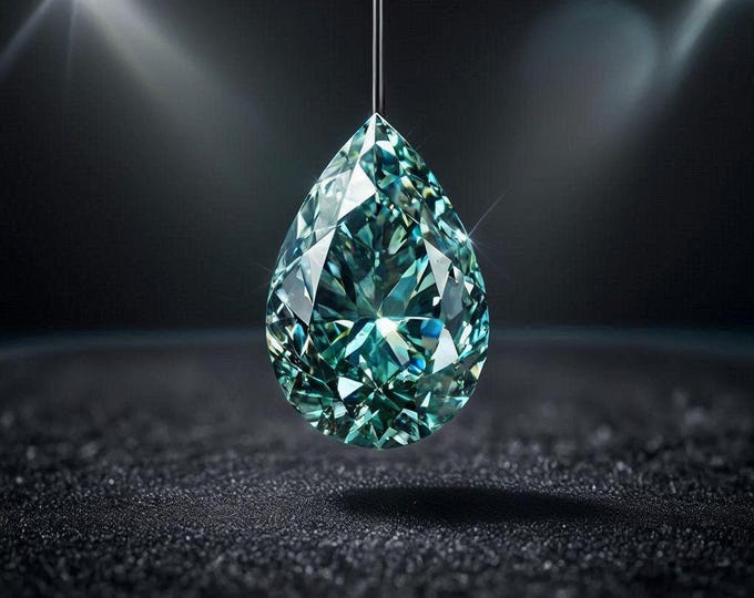 5 Carat Briolette Cut Green Diamond Loose Brilliant Sparkle Jewellery Making Gemstone