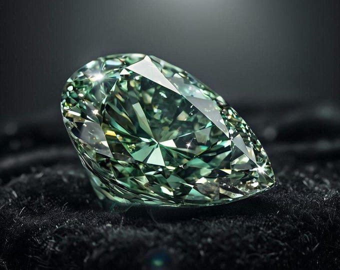 3 Carat Pear Cut Green Diamond Loose Brilliant Sparkle Jewelry Making Stone