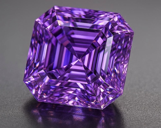 5 Carat Asscher Cut Purple Diamond Loose Brilliant Sparkle Jewelry Making Gemstone