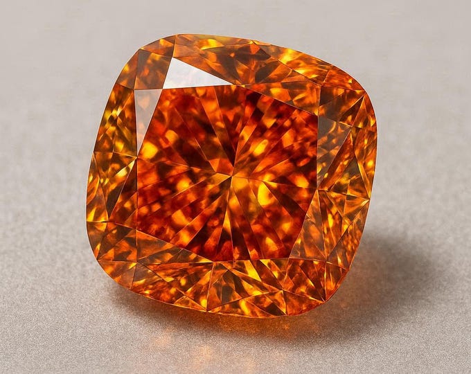 5 Carat Cushion Cut Orange Diamond Loose Brilliant Sparkle Jewelry Making Gemstone