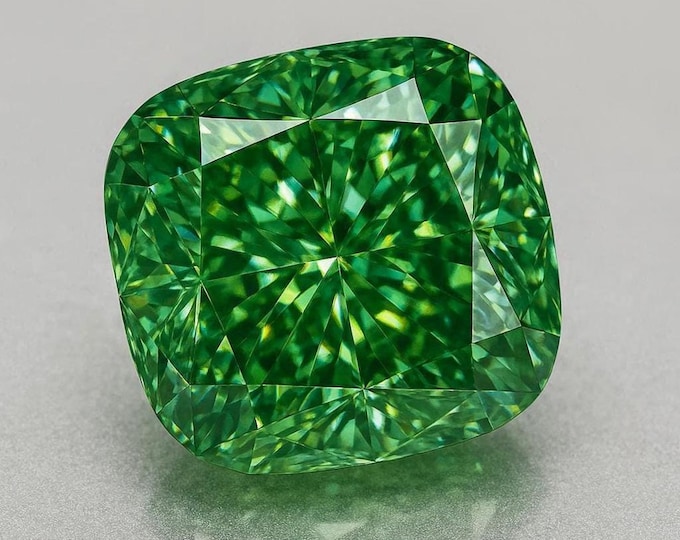 5 Carat Green Cushion Cut Diamond Loose Gemstone VVS1 for Jewelry Making