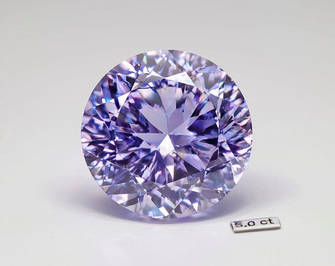 5 Carat Round Cut Purple Daimond Loose Brilliant Sparkle Jewellery Making Gems Stone