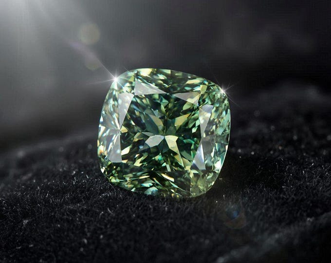 3 Carat Cushion Cut Green Diamond Loose Romantic Sparkling Jewelry Making Gemstone Stone