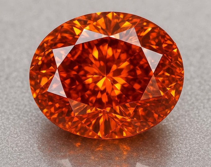 5 Carat Oval Cut Orange Diamond Loose Brilliant Sparkle Jewelry Making Gemstone