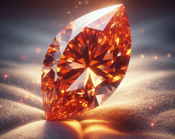Featured listing image: 8 Carat Orange Diamond Marquise Cut Loose Gemstone VVS1 Brilliant Sparkle Jewelry