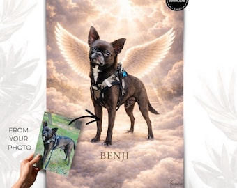 Hund Gedenkportrait nach Foto | Personalisiertes Haustier-Andenken, realistische Tierkunst, Lieferung w 48h, digitaler Pobierz