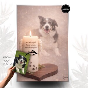 Hund Gedenkportrait nach 写真 | Personalisiertes Haustier-Andenken、Realistische Tierkunst、48 時間の Lieferung、デジタル ダウンロード