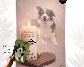 Hund Gedenkportrait nach Foto | Personalisiertes Haustier-Andenken, Realistische Tierkunst, Lieferung in 48h, Digital Download