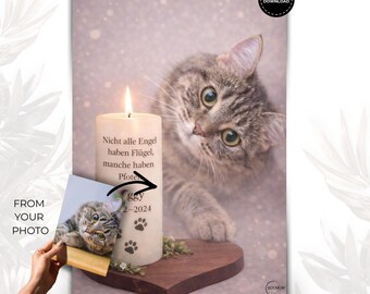 Katze Gedenkportrait nach Foto / Personalisiertes Haustier Andenken, realista Tierkunst, Lieferung in 48h, digitaler Descargar