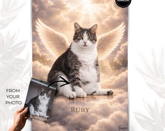 Katze Gedenkbild nach Foto / Personalisiertes Haustier-Andenken, realista Tierkunst, Lieferung in 48h, digitaler Descargar