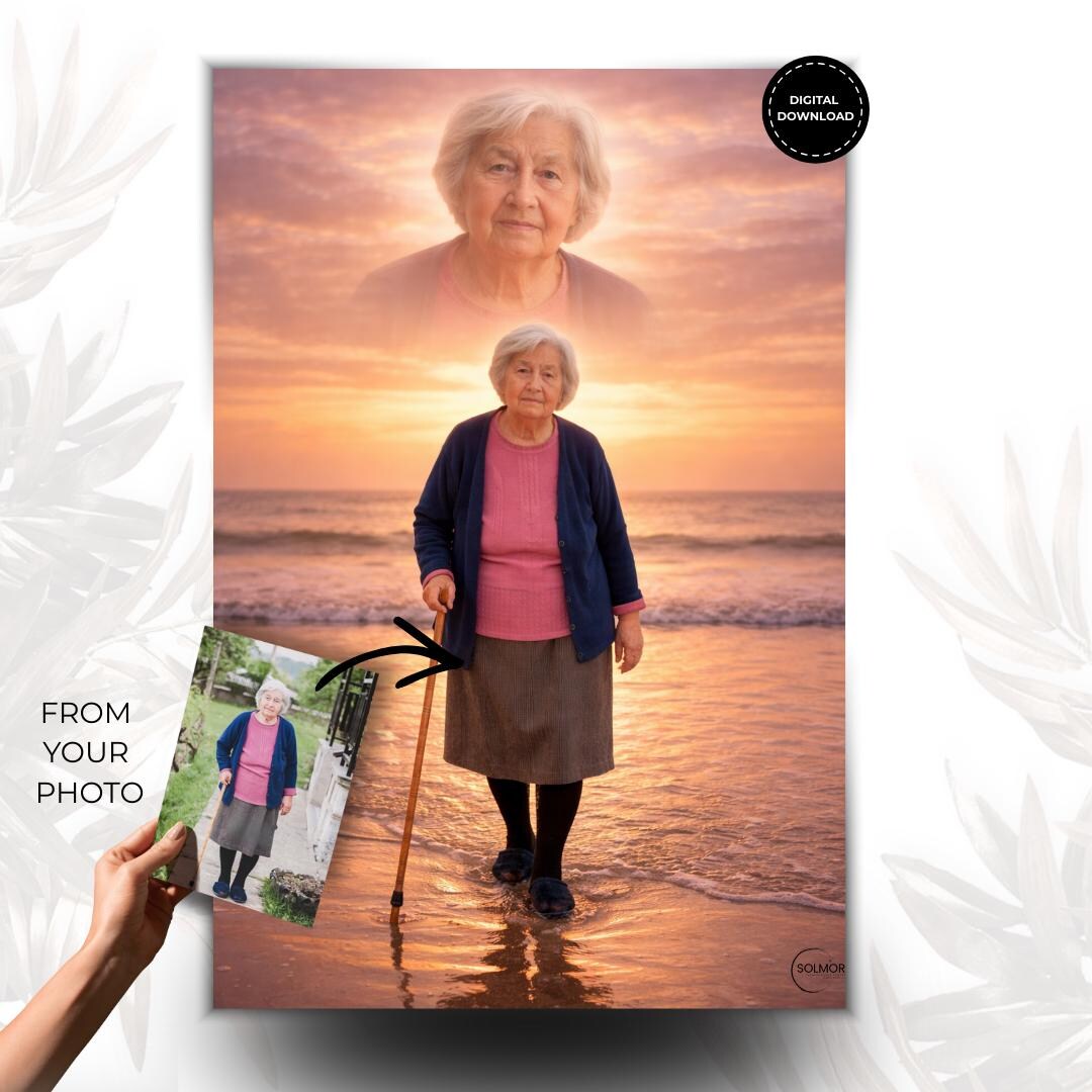 Memorial Portrait From Photo, Human Remembrance Keepsake, Realistic ...