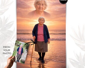 Gedenkort Porträt vom Foto, menschliche Erinnerung Andenken, realistisch digital, personalisiertes Geschenk, Lieferung innerhalb von 48 Stunden, printable Download