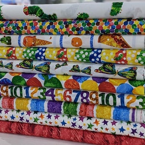 Hungry Caterpillar Super Bundle from Andover Fabrics (10 Fabrics Total) by Eric Carle- 100% High Quality Cotton - SEE DESCRIPTION