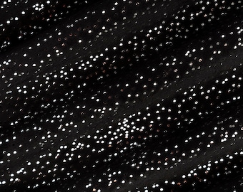 Kanvas Studio Midnight Fern Black Silver Metallic Cotton Fabric 7879P-12-Black