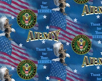 Sale Military U.S Army American Flag Tank Eagle 100/% Cotton Patchwork Fabric