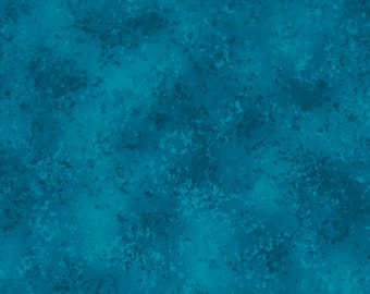 Dark Blue Blender Washart Blue and Teal Watercolor Cotton Quilting Fabric by MM Fab Half Yard