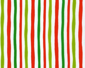 Dr Seuss Red White & Green Holiday Grinch Stripes from Robert Kaufman